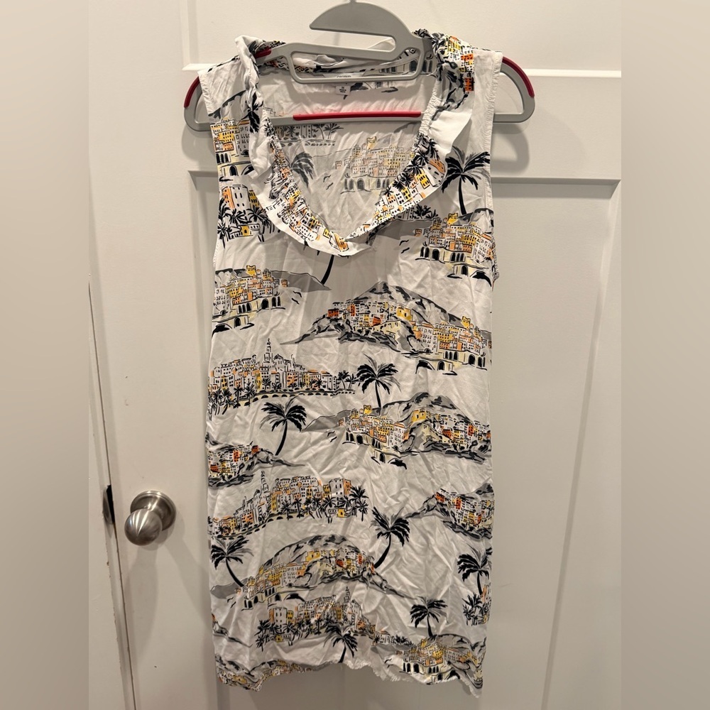 Crown & Ivy Scenic Print Sleeveless Shift Dress Size M